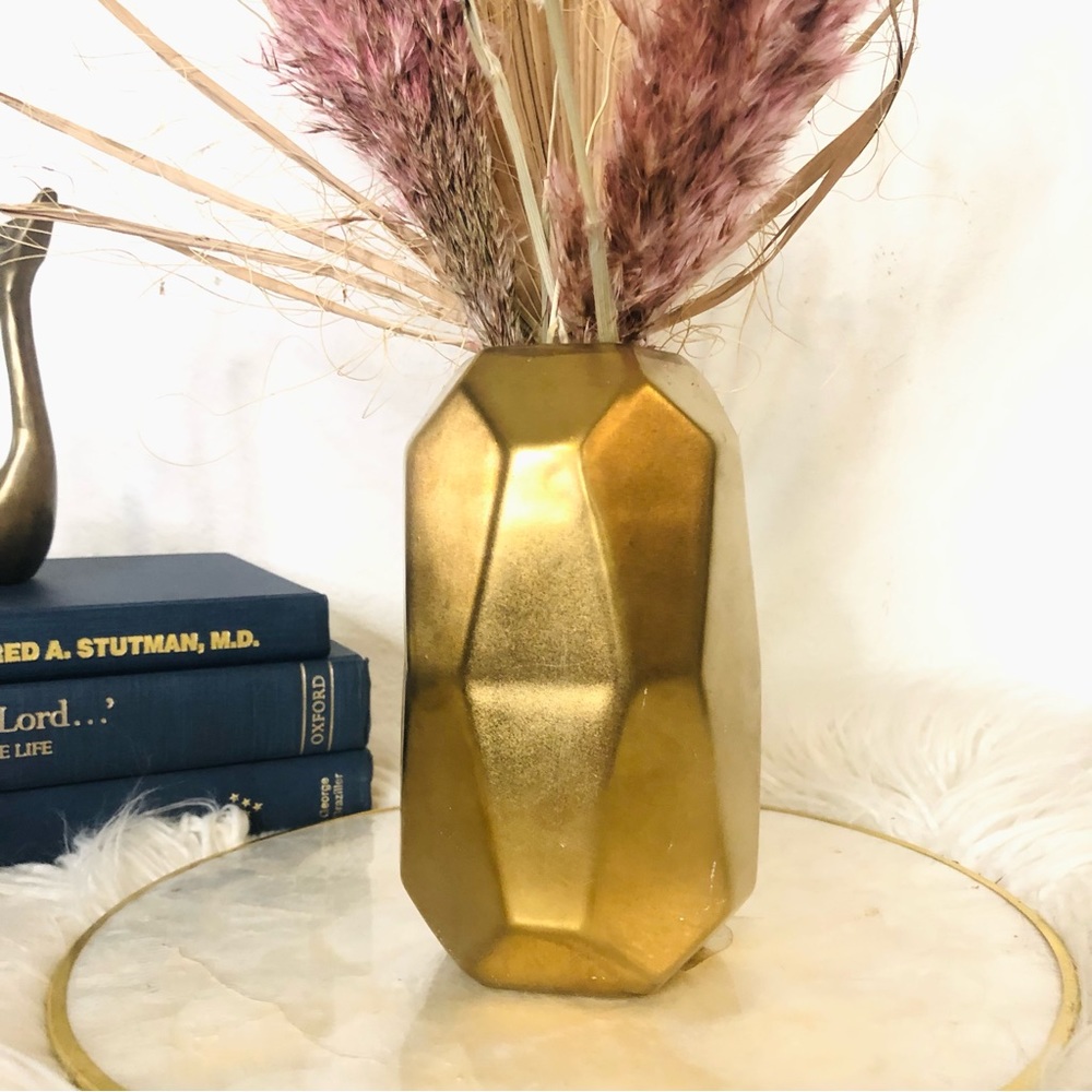 Gold Geometric Vase